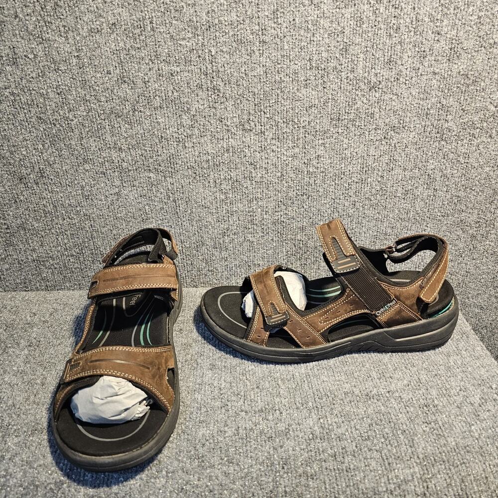 Orthofeet 565 Sandals Mens 11.5 wide(2E) Brown Leather Arch Support Walking